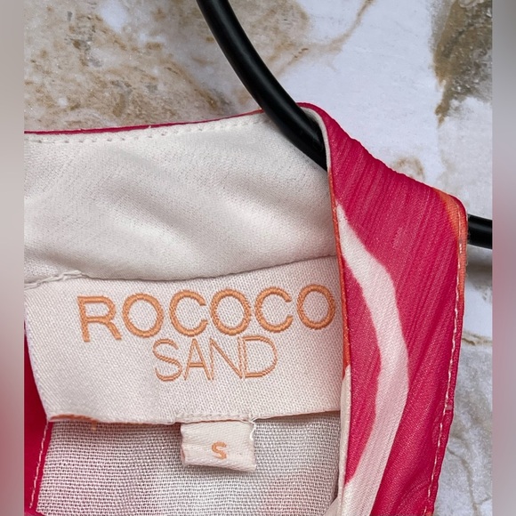 Rococo Sand White & Multicolour Abstract Pleated dress size small - Picture 13 of 15